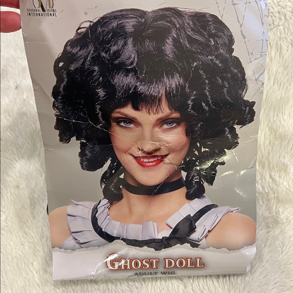 Ghost Doll Wig 🍁black curly adult age14+ Halloween